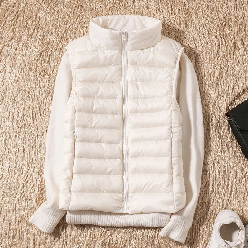 Women's Waterproof Quilted Puffer Vest with Pockets