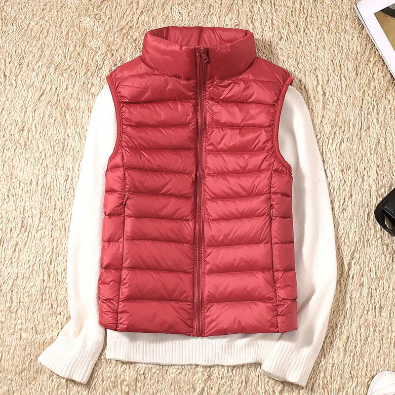 Women's Waterproof Quilted Puffer Vest with Pockets