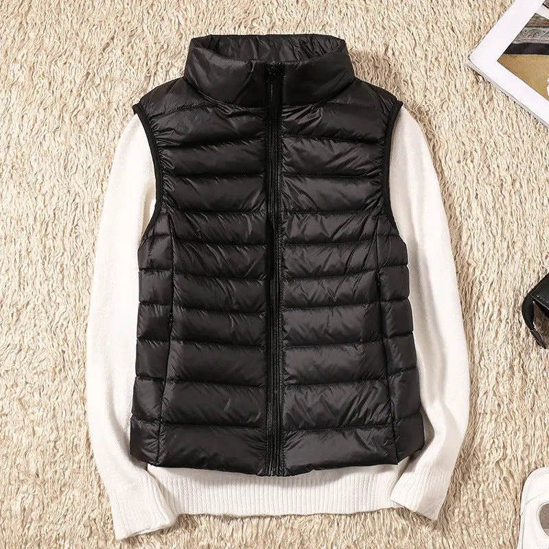 Women's Waterproof Quilted Puffer Vest with Pockets