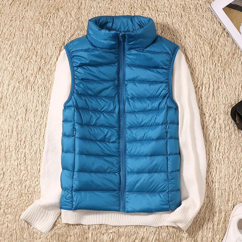 Women's Waterproof Quilted Puffer Vest with Pockets