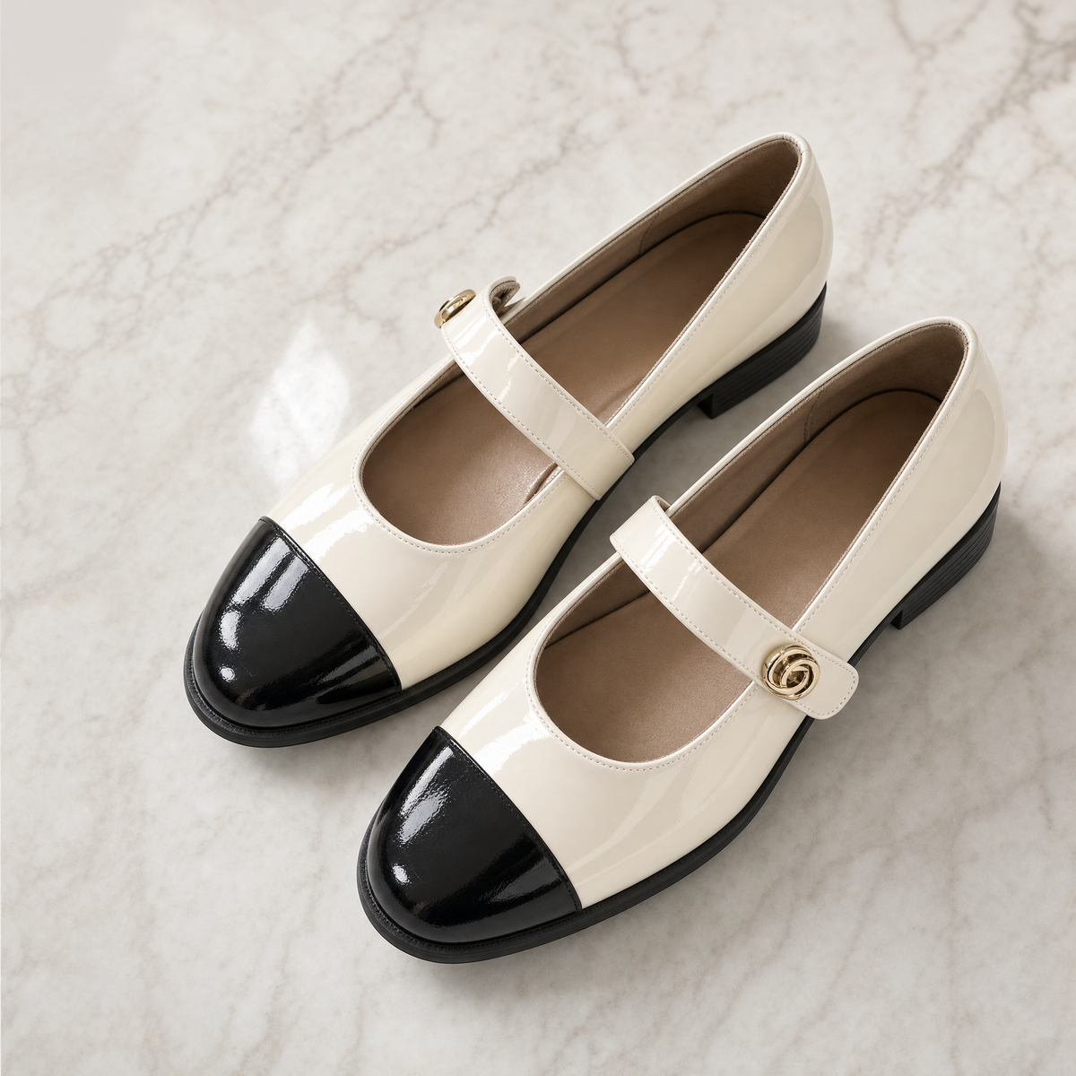 Women's Wide Toe Box Mary Jane Flats with Arch Support