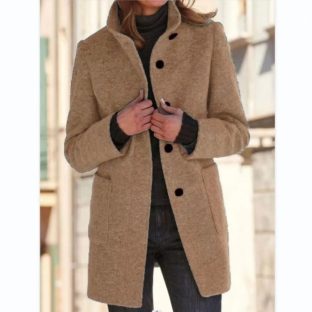 Women's Windproof Stand Collar Coat