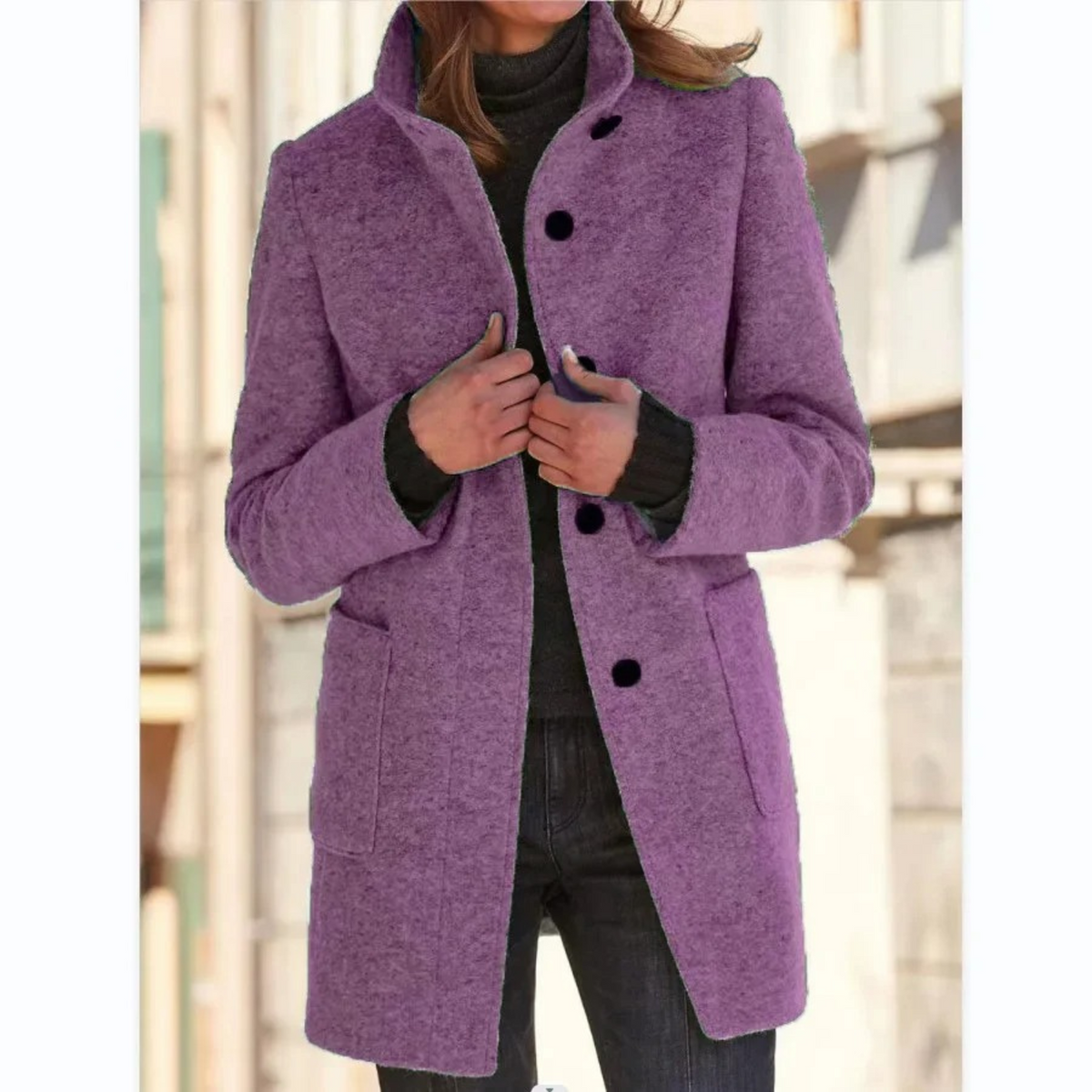 Women's Windproof Stand Collar Coat