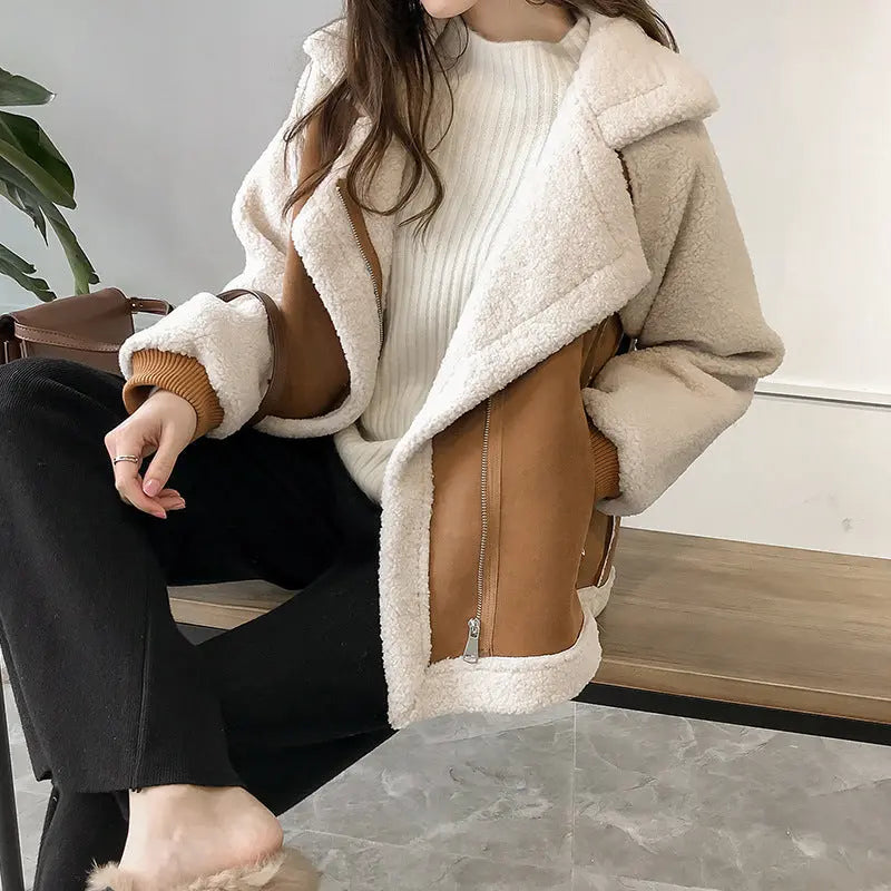 Women's Zip-Up Winter Jacket with Plush Lining