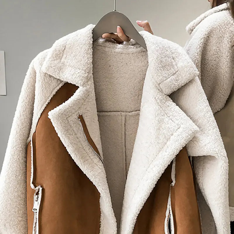 Women's Zip-Up Winter Jacket with Plush Lining