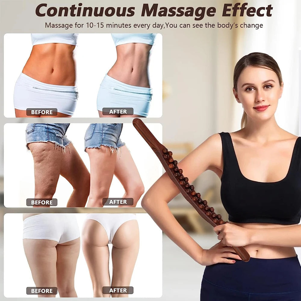 Wooden Gua Sha Stick - Back and Shoulder Massage Tool