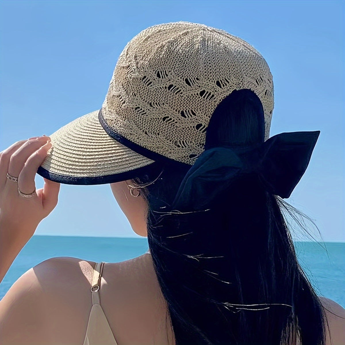 Woven Summer Hat with Bow Detail – Norah